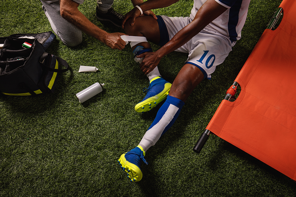 an athlete injured in a game