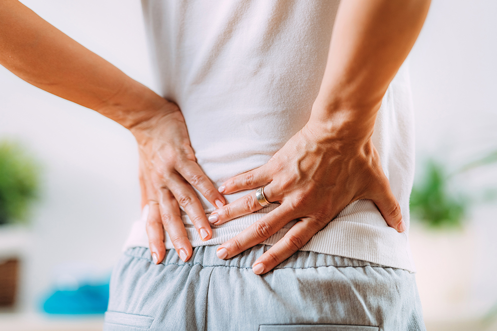 a man having a back pain